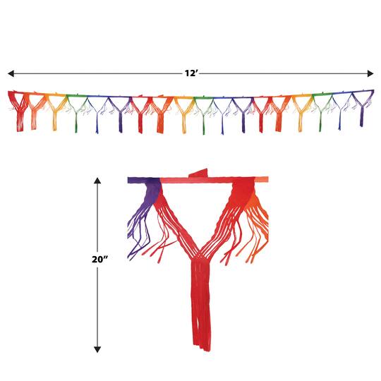 Beistle 12ft. Rainbow Drop Fringe Garlands, 2ct.